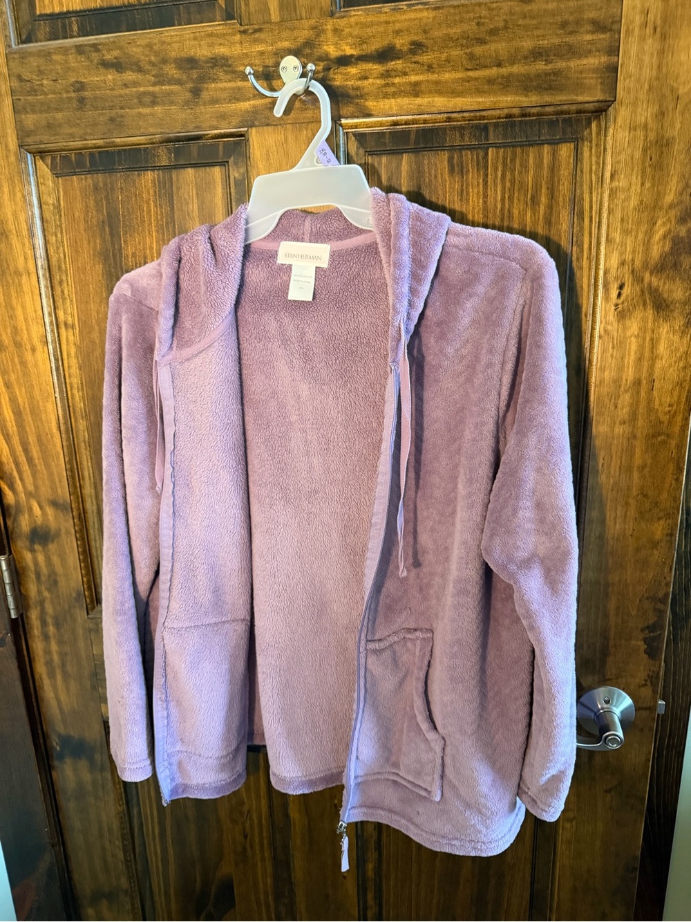 Cozy Lavender Plush Zip-Up Hoodie